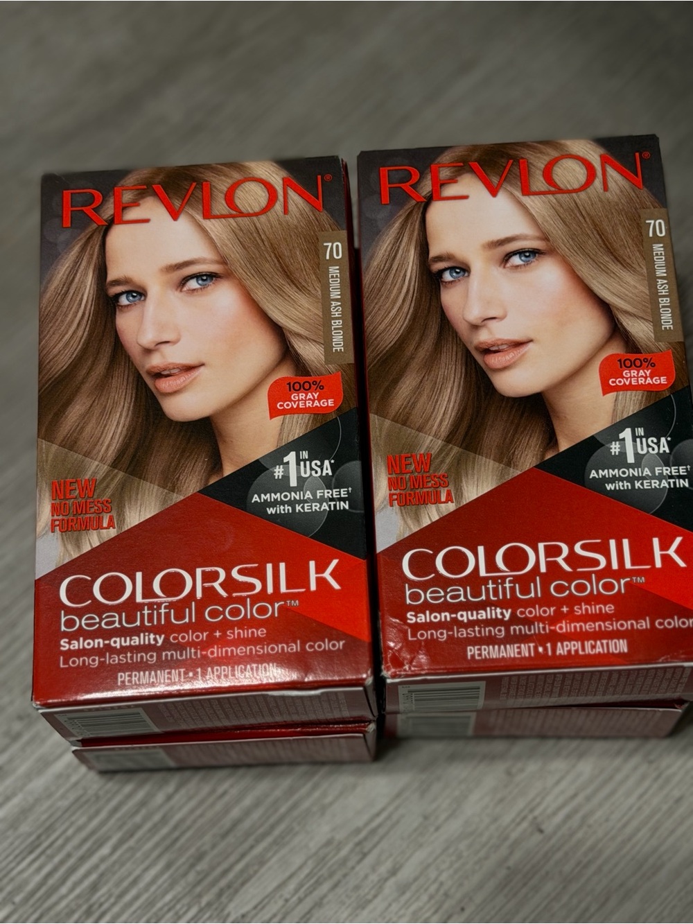 Revlon Colorsilk Permanent Hair Color 70 Medium Ash Blonde - 4 Pack